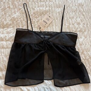 Zara Black Sheer Top